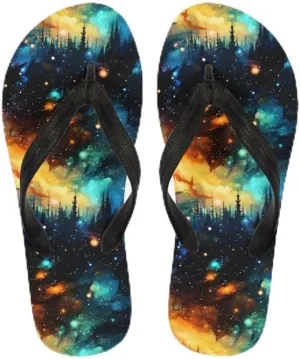 Women Geometry Flip Flop Sandal, Butterfly Sunflower Lightweight Thong Sandals Comfort Summer Beach Slippers
