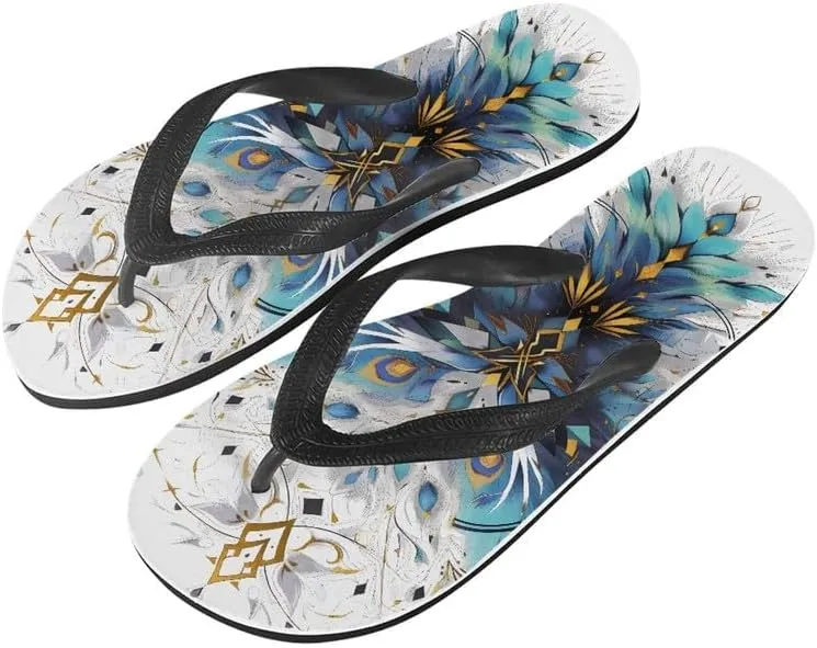 Women Geometry Flip Flop Sandal, Butterfly Sunflower Lightweight Thong Sandals Comfort Summer Beach Slippers