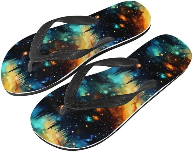 Women Geometry Flip Flop Sandal, Butterfly Sunflower Lightweight Thong Sandals Comfort Summer Beach Slippers