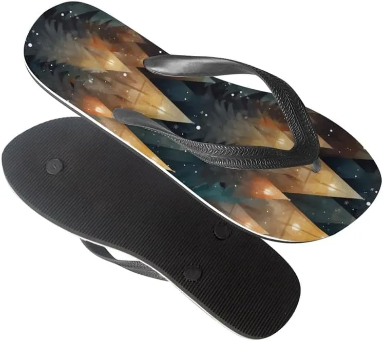 Women Geometry Flip Flop Sandal, Sunset Butterfly Hotel Travel Footwear Lotus Comfort Slippers Flip Flop Sandals