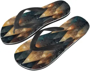 Women Geometry Flip Flop Sandal, Sunset Butterfly Hotel Travel Footwear Lotus Comfort Slippers Flip Flop Sandals