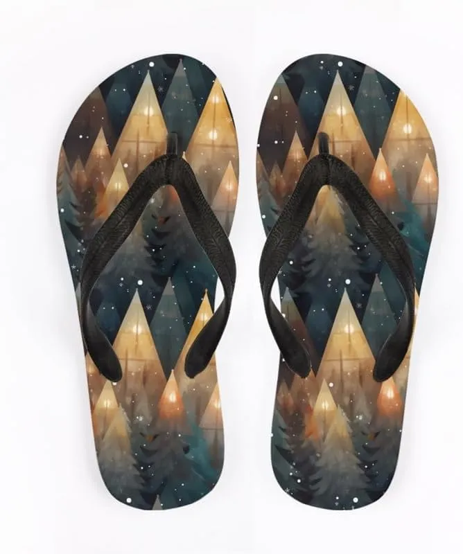 Women Geometry Flip Flop Sandal, Sunset Butterfly Hotel Travel Footwear Lotus Comfort Slippers Flip Flop Sandals