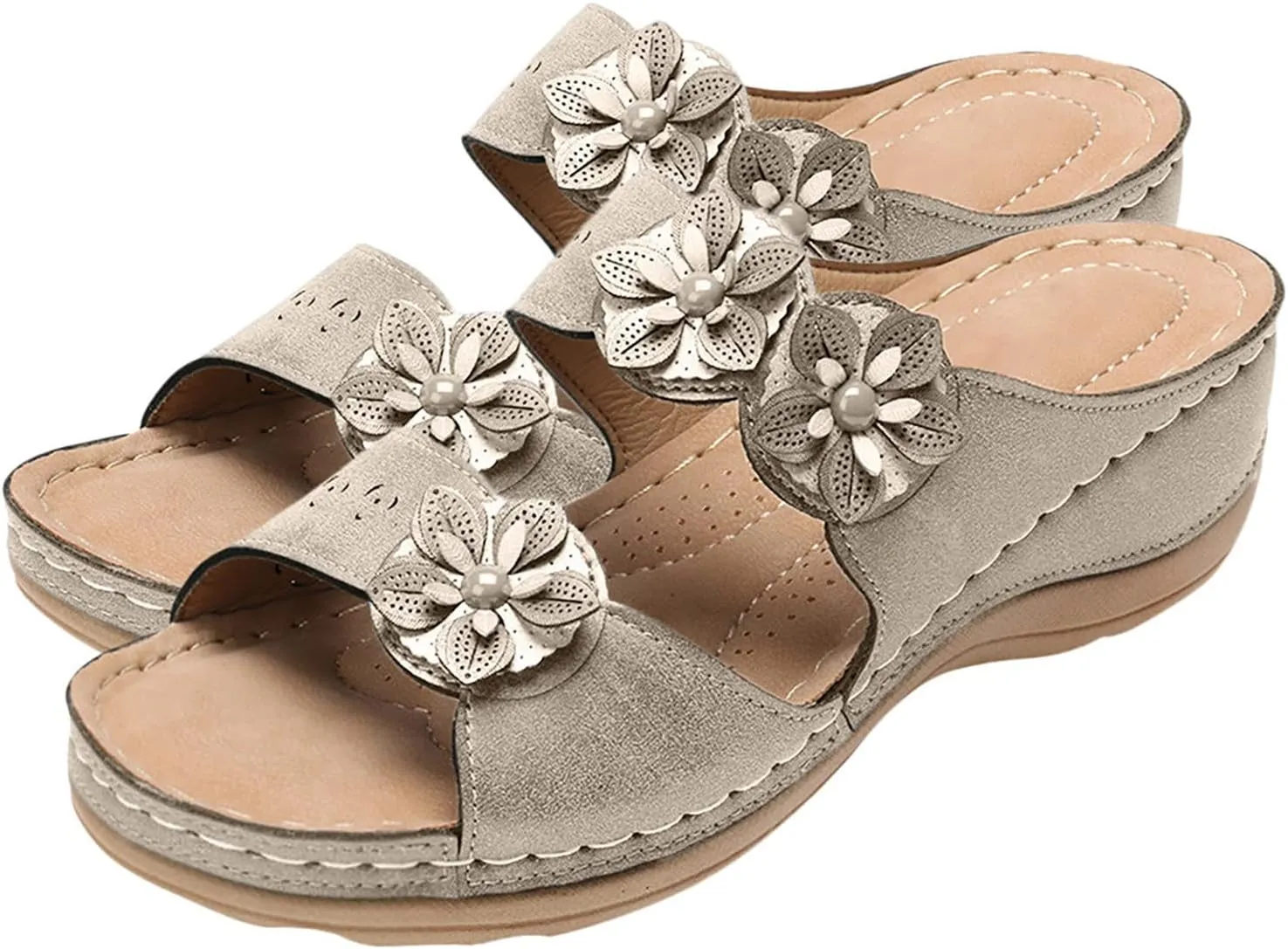Women Orthopedic Sandals with Arch Support Orthopedic Womens Tan Sandals Orthopedic Recovery Sandals for Women Orthotic Women's Flat Sandals 8.5 Womens Comfort Walking Flip Flops with Arch Support
