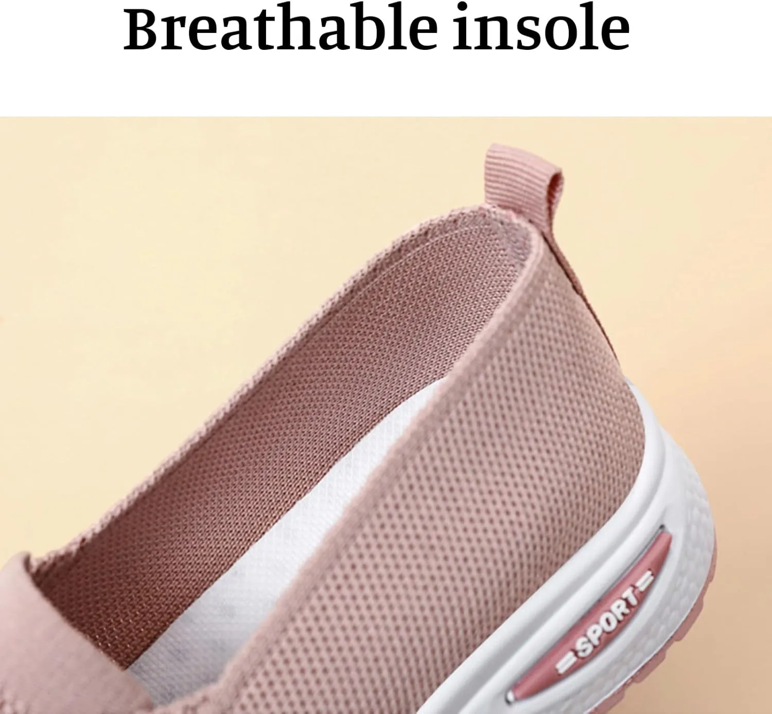Women Orthopedic Walking Shoes Breathable Mesh Knitted Woven Low Top Walking Shoes Lightweight Wide Width Soft Sole Arch Support Non-Slip Shoe Slip On Comfortable Sneakers