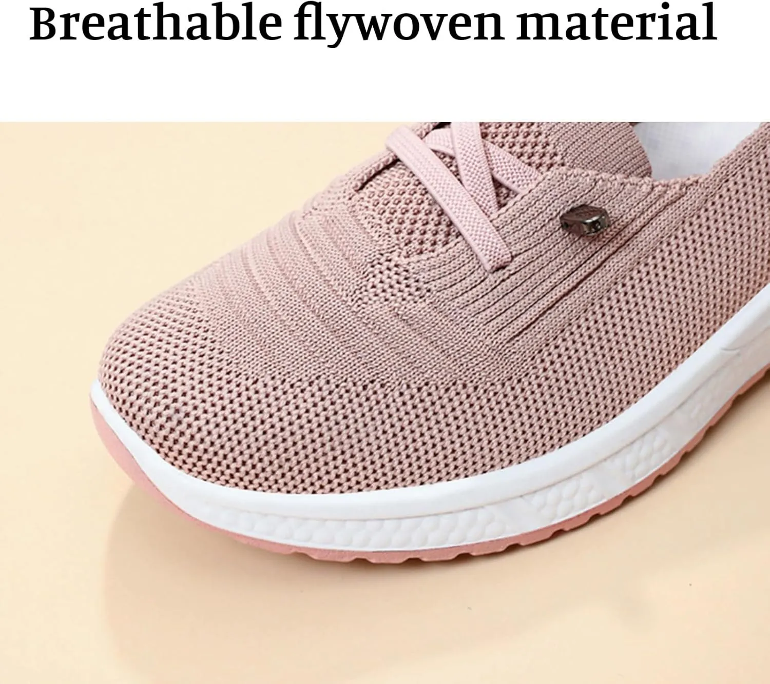 Women Orthopedic Walking Shoes Breathable Mesh Knitted Woven Low Top Walking Shoes Lightweight Wide Width Soft Sole Arch Support Non-Slip Shoe Slip On Comfortable Sneakers