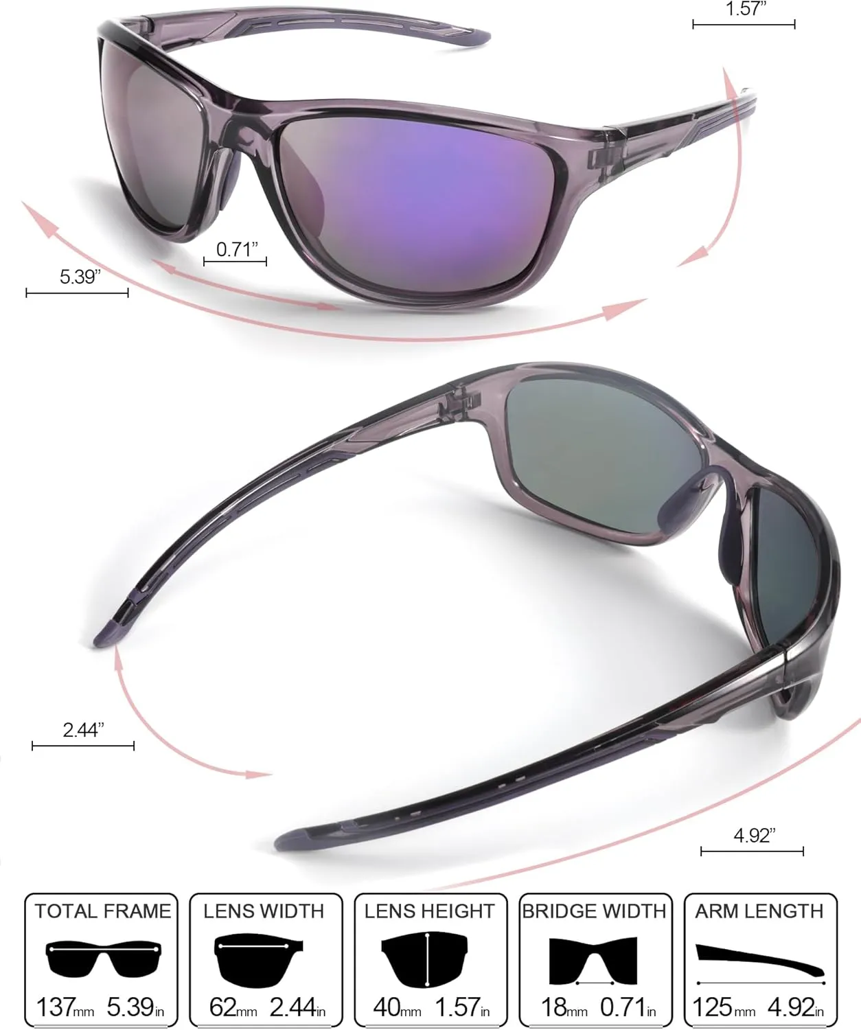 Women Polarized Sports Sunglasses Designer Wrap Style IF8150