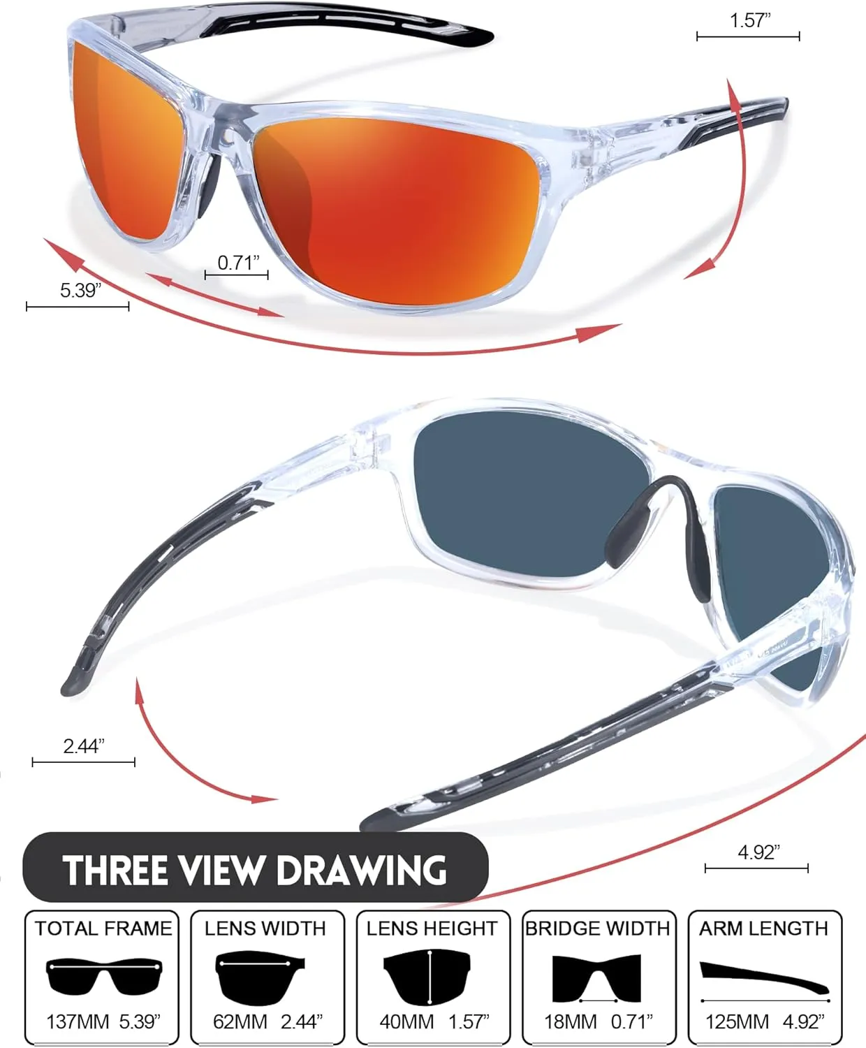 Women Polarized Sports Sunglasses Designer Wrap Style IF8150