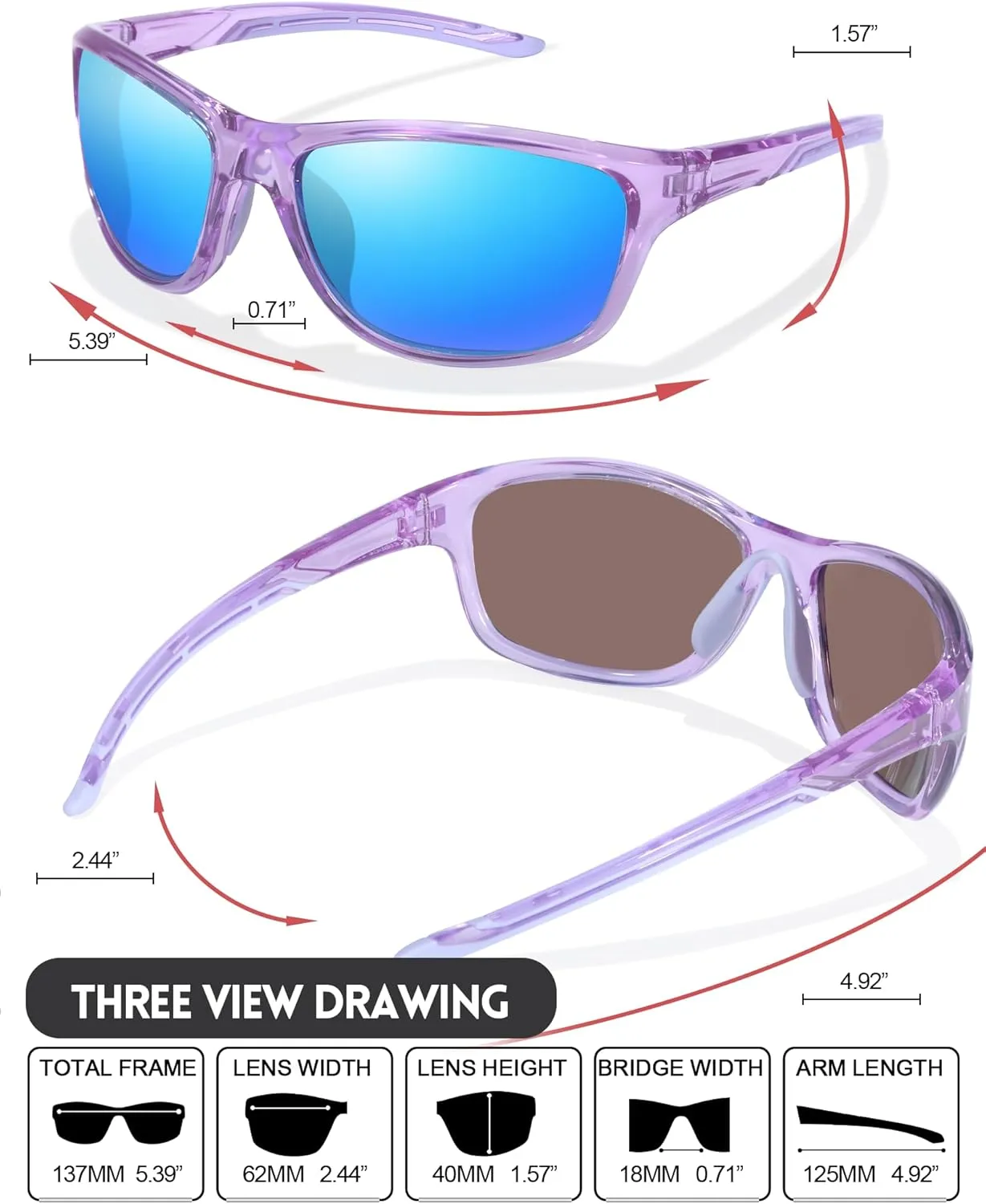 Women Polarized Sports Sunglasses Designer Wrap Style IF8150