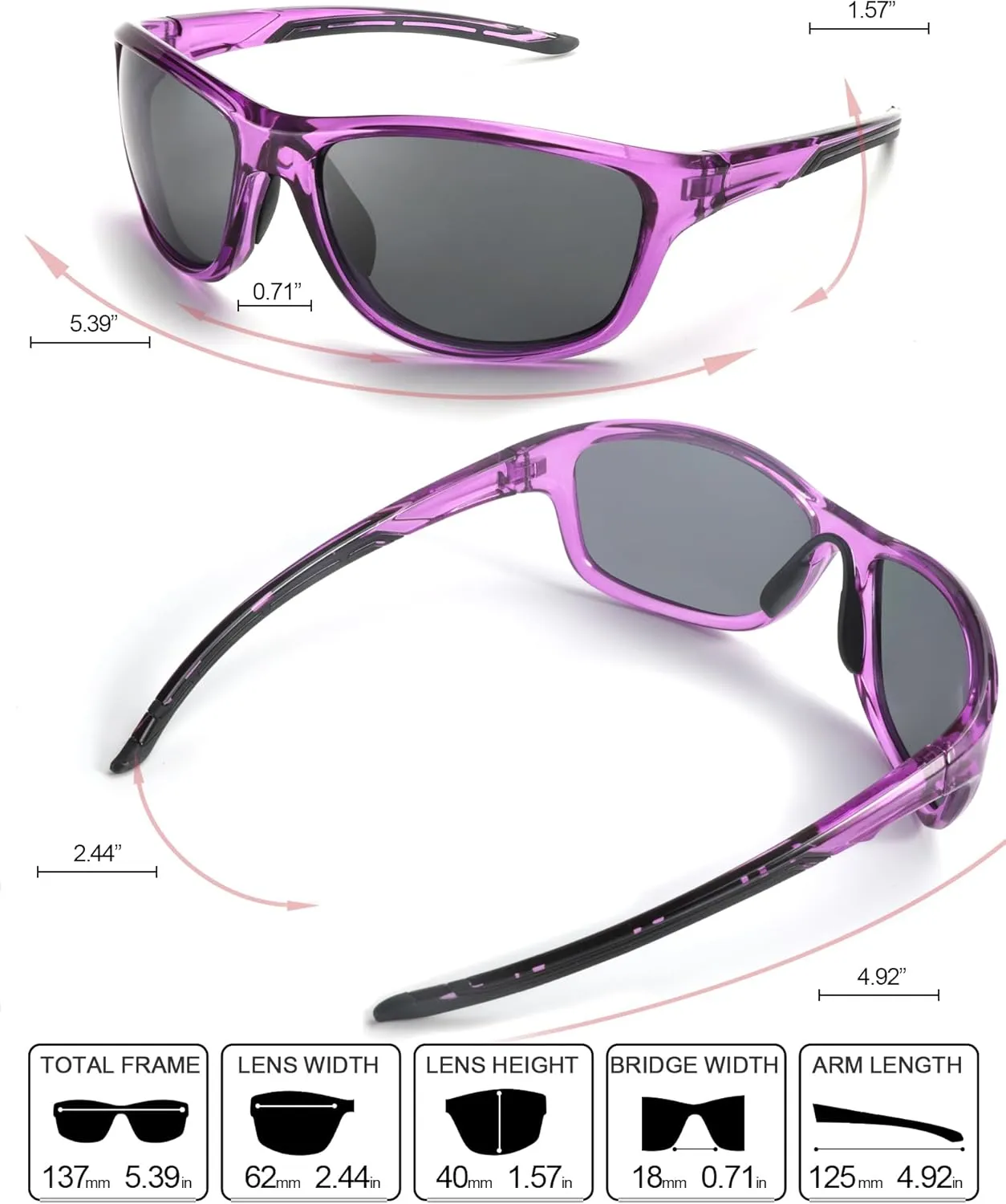 Women Polarized Sports Sunglasses Designer Wrap Style IF8150