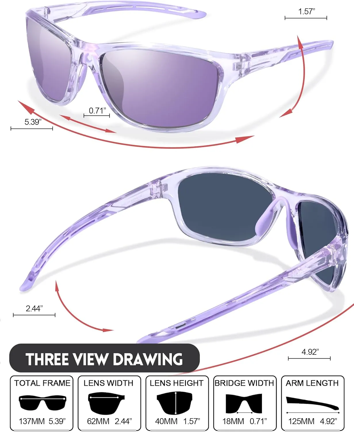 Women Polarized Sports Sunglasses Designer Wrap Style IF8150