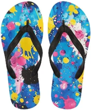 Women Tie-Dye Flip Flop Sandal, Hawaii Graffiti Soft Comfort Fit Slippers for Summer Unisex Outdoor Shower Slippers