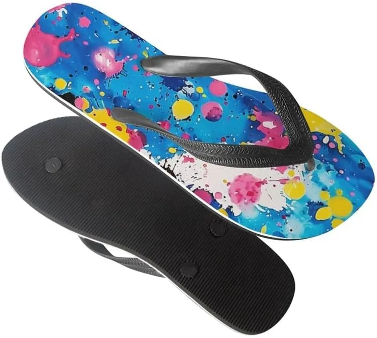 Women Tie-Dye Flip Flop Sandal, Hawaii Graffiti Soft Comfort Fit Slippers for Summer Unisex Outdoor Shower Slippers