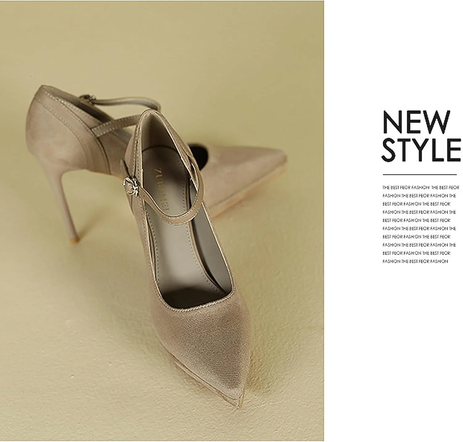 Women's Ankle Cross Strap Pumps Platform Stiletto Dress High Heel Mouth Heeled Office Clubbing Work Courts Shoes Ladies Party Wedding Fashion Closed Pointed Toe Slip On
