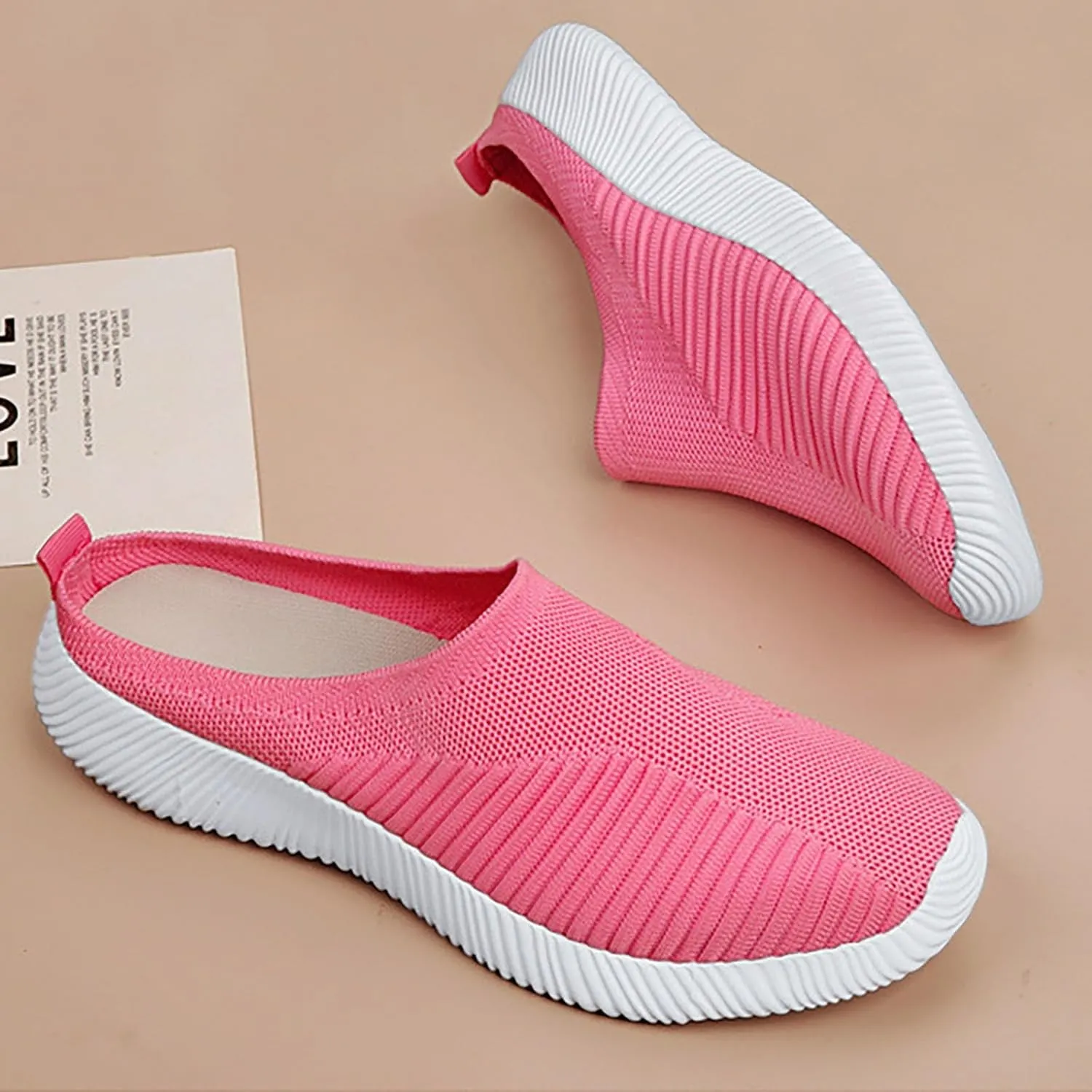 Women's Backless Slip on Mesh Sneakers Shoes Running Shoes for Men Casual Casual Shoes Fashion Sneakers 2025 Platform Tennis Shoe White Loafers