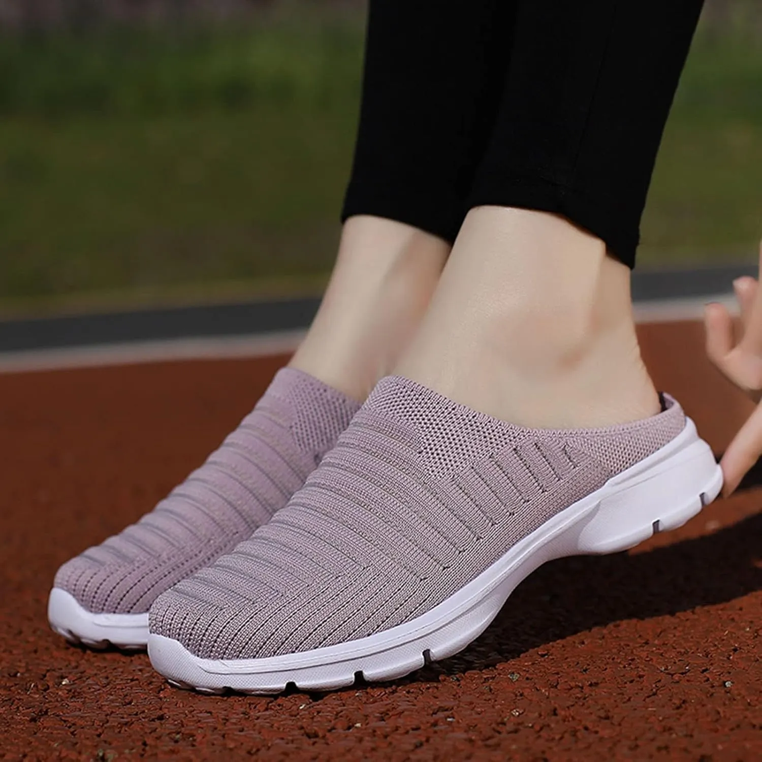 Women's Backless Walking Sneakers Summer Slip-on Mens Dress Shoes Wide Casual Black Shoes Casual Sneakers Steel Toe Tennis Shoe Cross Trainer Shoe