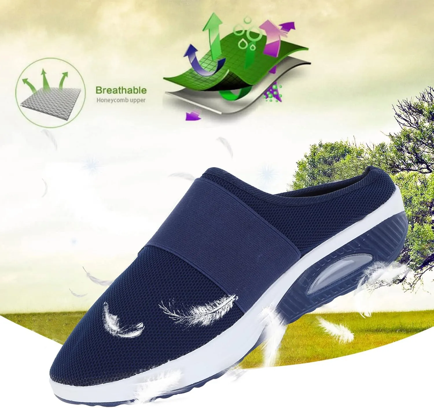 Womens Breathable Mesh Walking Mules Sneakers Mens Tennis Shoes Walking Casual Shoes Trendy Dress Sneakers Black Tennis Shoe Cross Trainer Shoe