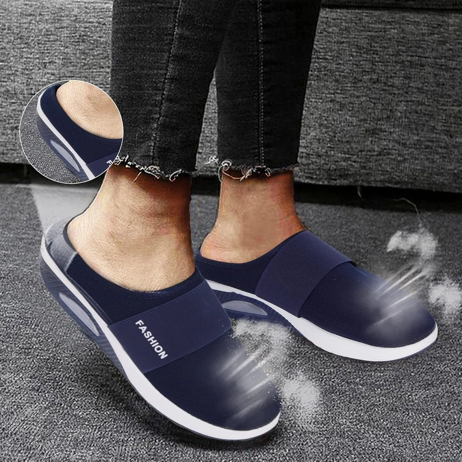 Womens Breathable Mesh Walking Mules Sneakers Mens Tennis Shoes Walking Casual Shoes Trendy Dress Sneakers Black Tennis Shoe Cross Trainer Shoe