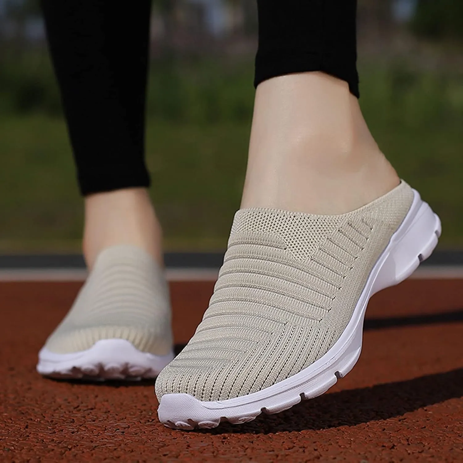 Womens Breathable Mesh Walking Mules Sneakers Tennis Shoes Men Food Service Shoes Dressy Casual Waterproof Sneakers Steel Toe Tennis Shoe Cross Trainer Shoe
