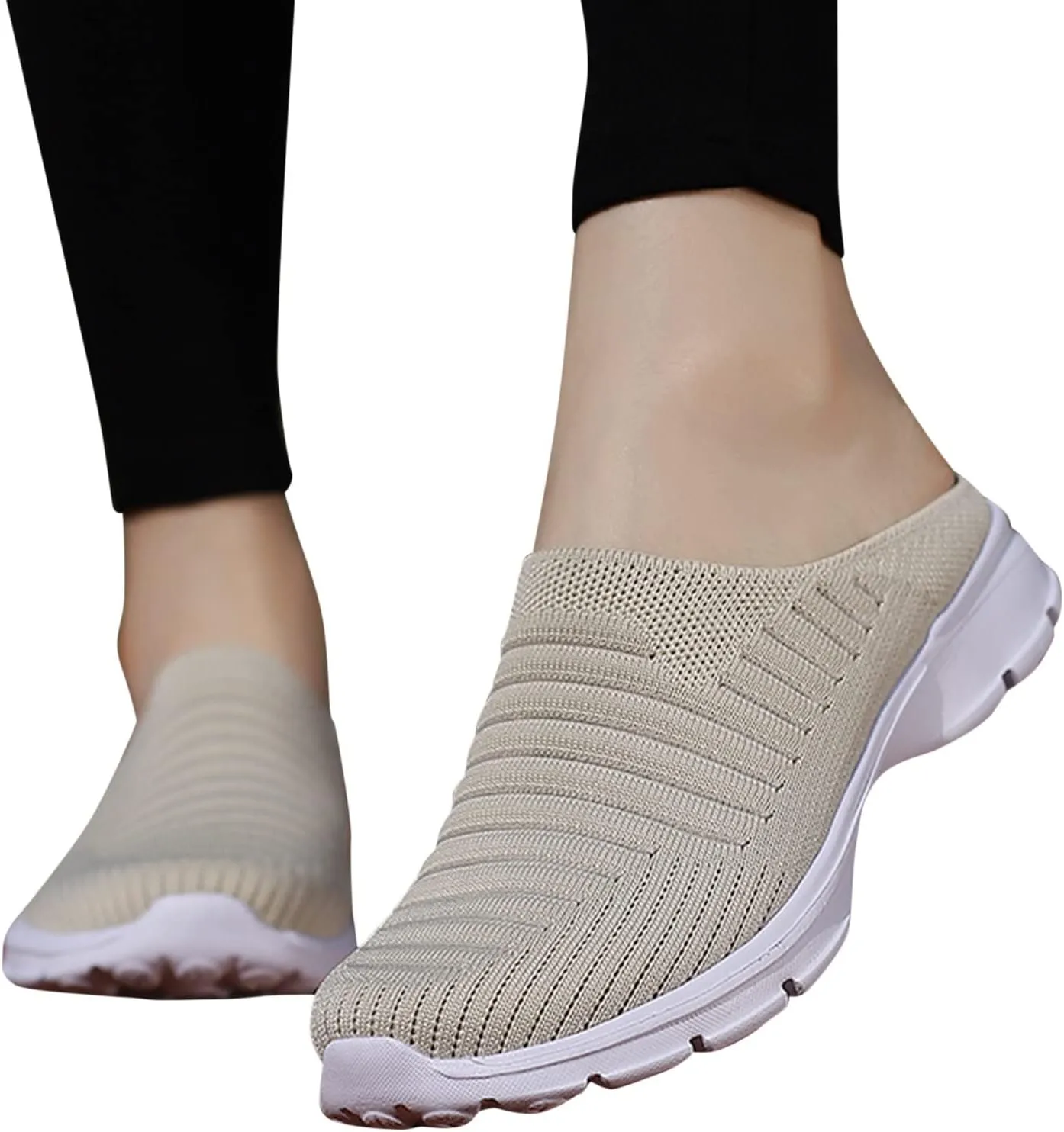 Womens Breathable Mesh Walking Mules Sneakers Tennis Shoes Men Food Service Shoes Dressy Casual Waterproof Sneakers Steel Toe Tennis Shoe Cross Trainer Shoe