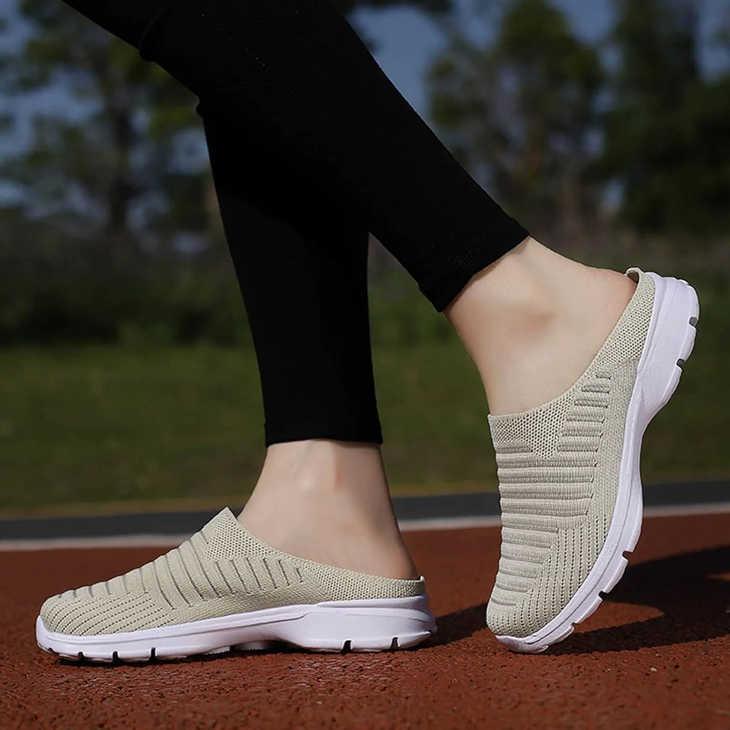 Womens Breathable Mesh Walking Mules Sneakers Tennis Shoes Men Food Service Shoes Dressy Casual Waterproof Sneakers Steel Toe Tennis Shoe Cross Trainer Shoe
