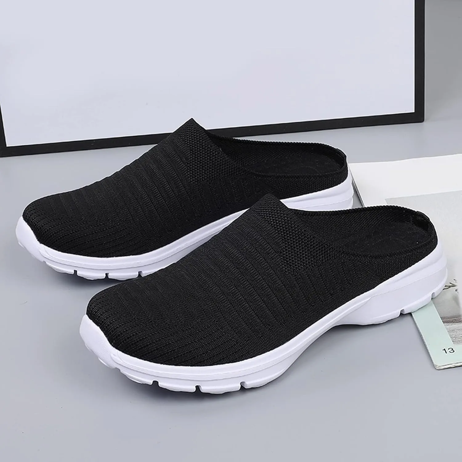 Women's Casual Slip on Half Shoes Breathable Running Shoes for Men Boots Women Casual Shoes Men Shoes Sneakers Black Tennis Shoe Trainers Shoe