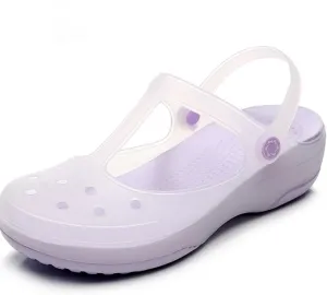 Women's Classic Transparent Solid Color Clogs Comfortable, Soft, and Non Slip Jelly Beach Sandals Outdoor Leisure Water Slippers