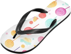 Womens Flip Flops Macaron Color LollipopNon-Slip Casual Beach Slippers Rubber Sandals214B2622