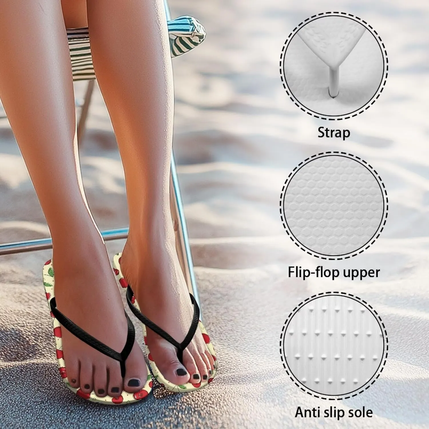 Womens Flip Flops Pillow Soft Shower Shoes with Orthotic Rubber Soles Summer Beach Shoes Cushion Footbed Footwear