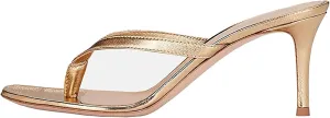 Womens Flip Flops Stiletto High Heels Sandals Fashion Thong Open Toe Round Toe Dress Sandals Slip on Slipper Backless Wedding Party Daily Wear Sandals