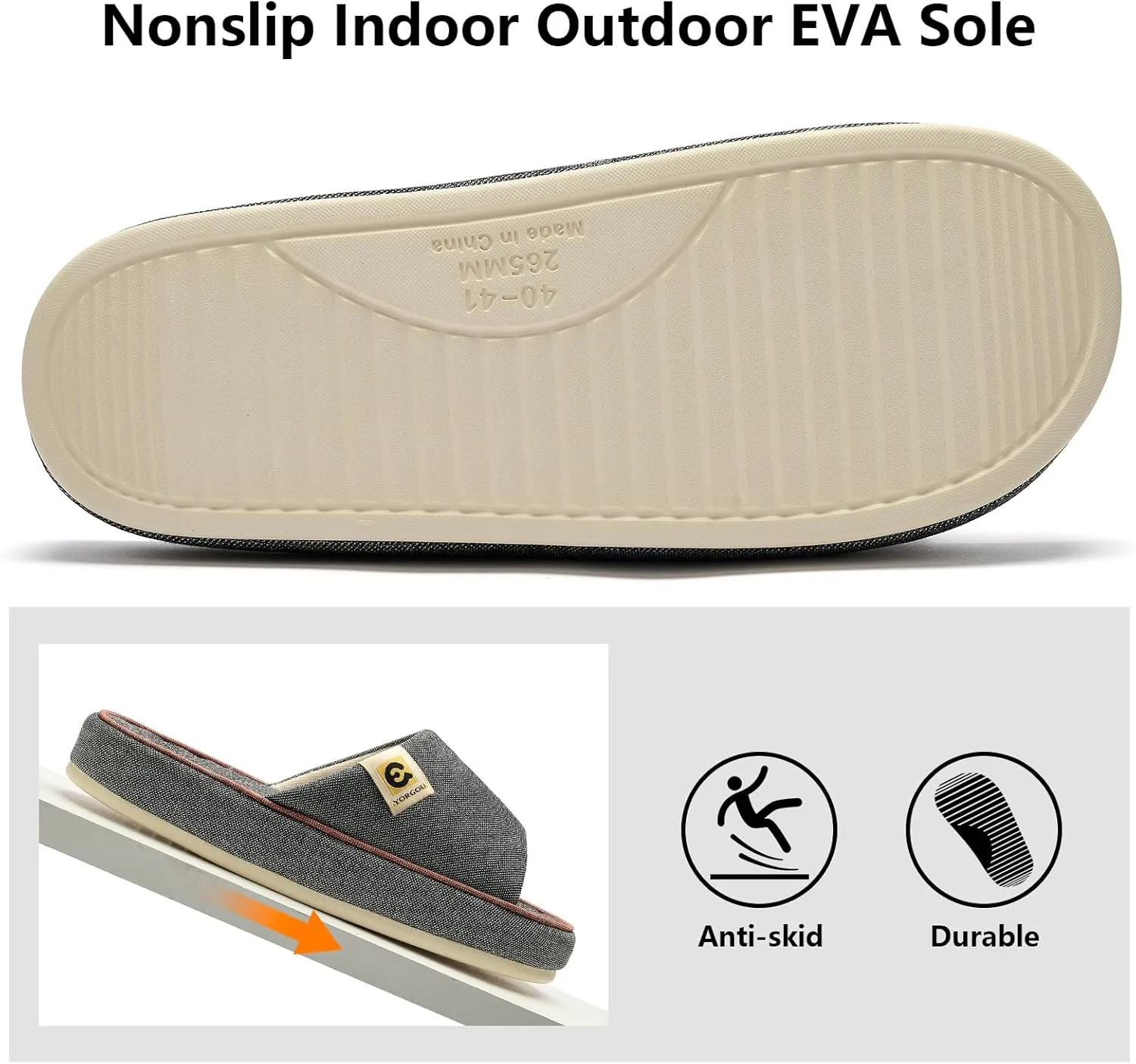 Womens House Slippers - Unisex Soft Cozy Open Toe Bedroom Slippers Anti-Slip Platform Spa Slide Slippers Indoor Shoes All Seasons