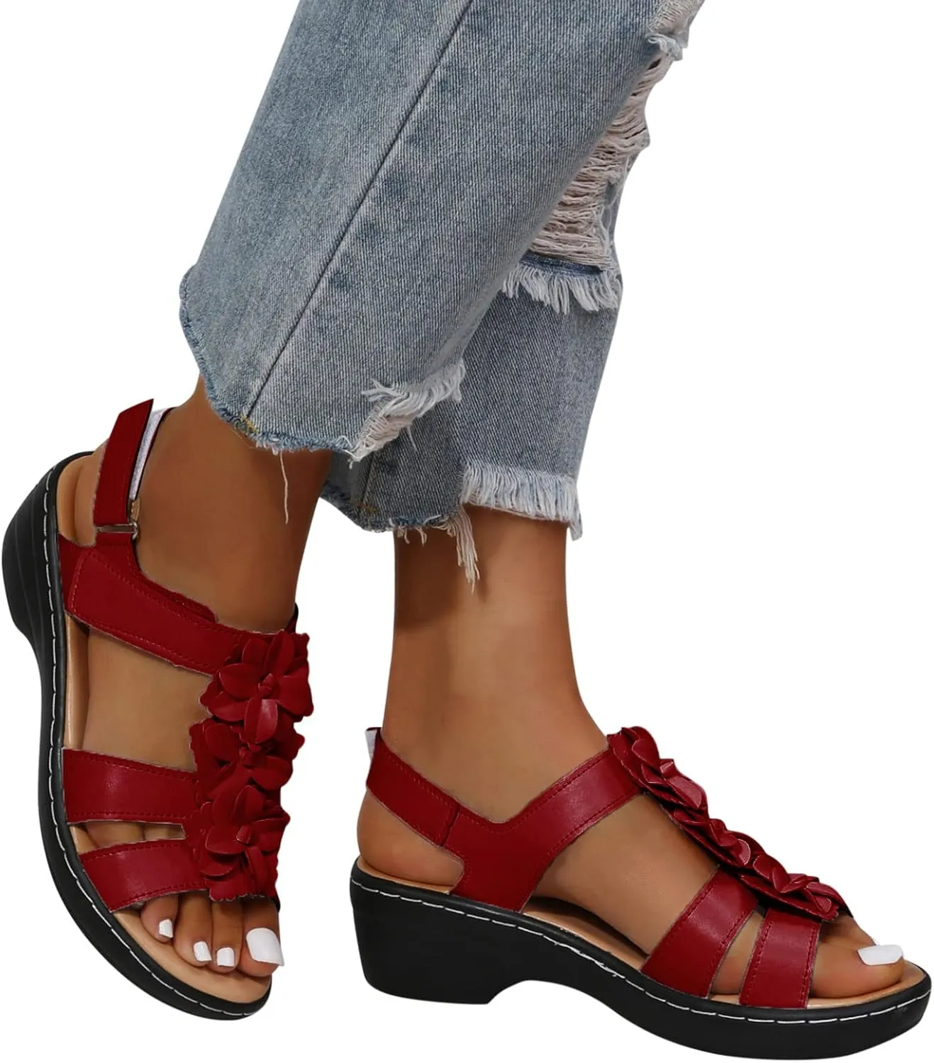 Women's Low Block Heel Dress Shoe Casual Summer Slip On Ankle Strap Sandal Chunky Sandals for Women