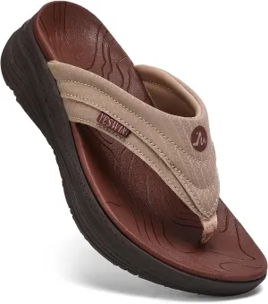 Women's Orthotic Platform Flip Flop with Arch Support Ladies Comfortable Recovery Walking Thong Sandals Slip On Indoor Outdoor for Summer Beach