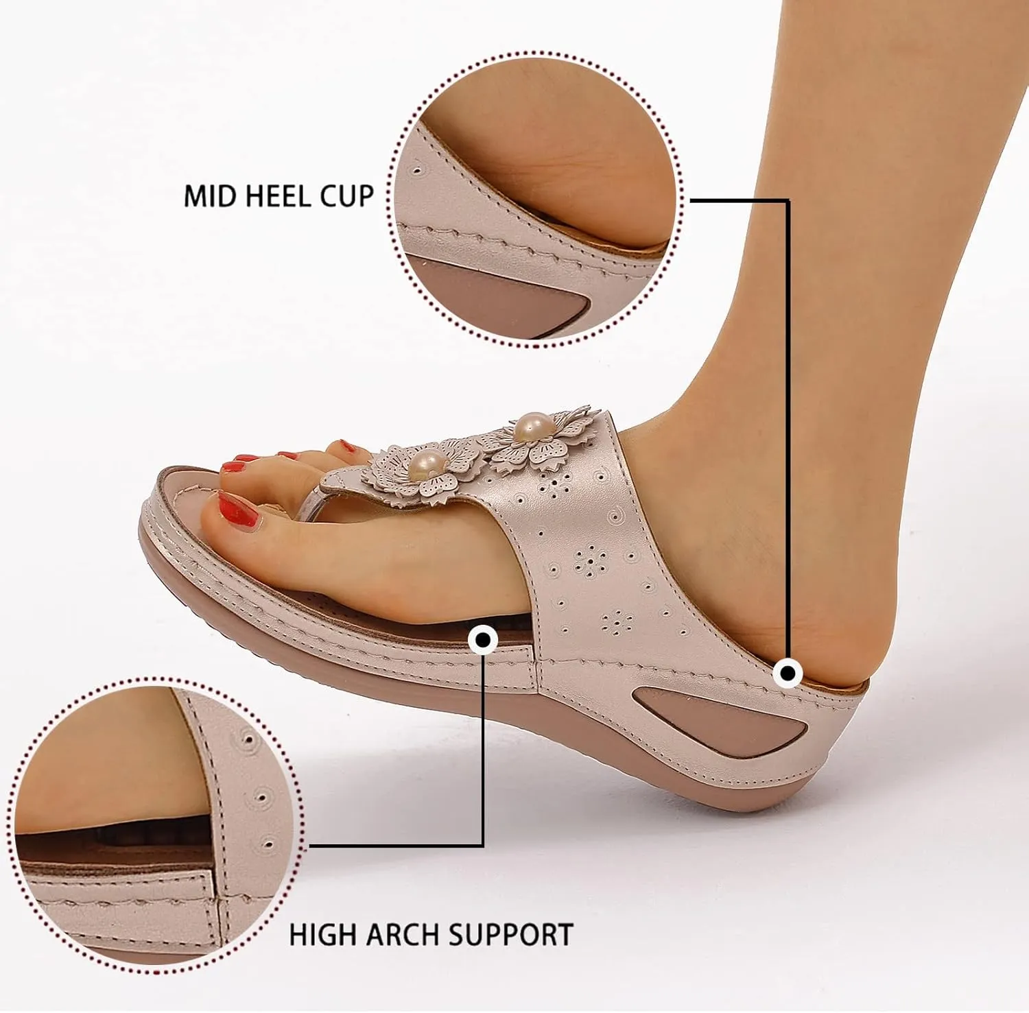 Womens Orthotic Sandals with Arch Support Comfortable Walking Slides for Plantar Fasciitis Relief Summer Beach Outdoor Sport Recovery