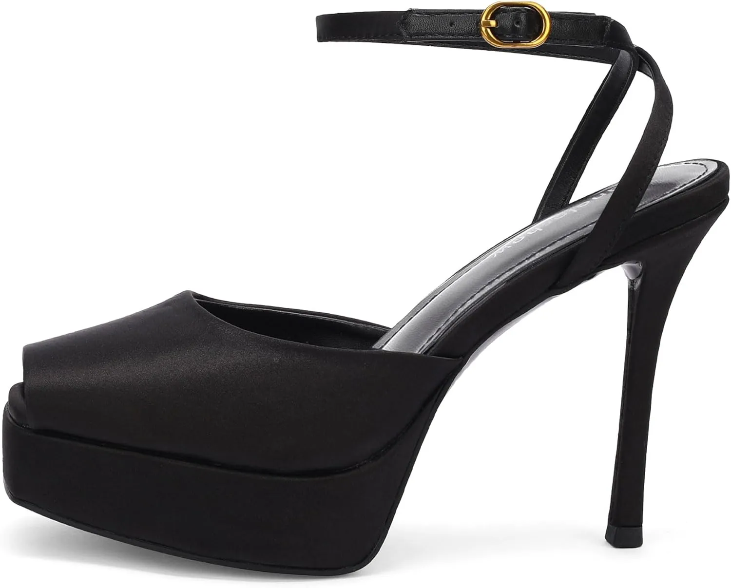 Women's Peep Toe Slingback Sandals Platform Pumps High Stiletto Heels Ankle Buckle Strap 4.7" Spike Heels Evening Comfy Party Shoes