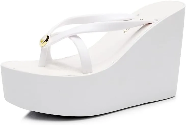Womens Platform Flip Flops Wedges Sandals for Women Wedge Flip Flops Dressy Summer Chunky Thong Heels for Women