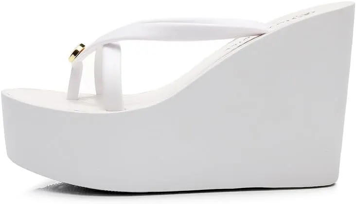 Womens Platform Flip Flops Wedges Sandals for Women Wedge Flip Flops Dressy Summer Chunky Thong Heels for Women