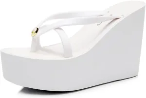 Womens Platform Flip Flops Wedges Sandals for Women Wedge Flip Flops Dressy Summer Chunky Thong Heels for Women