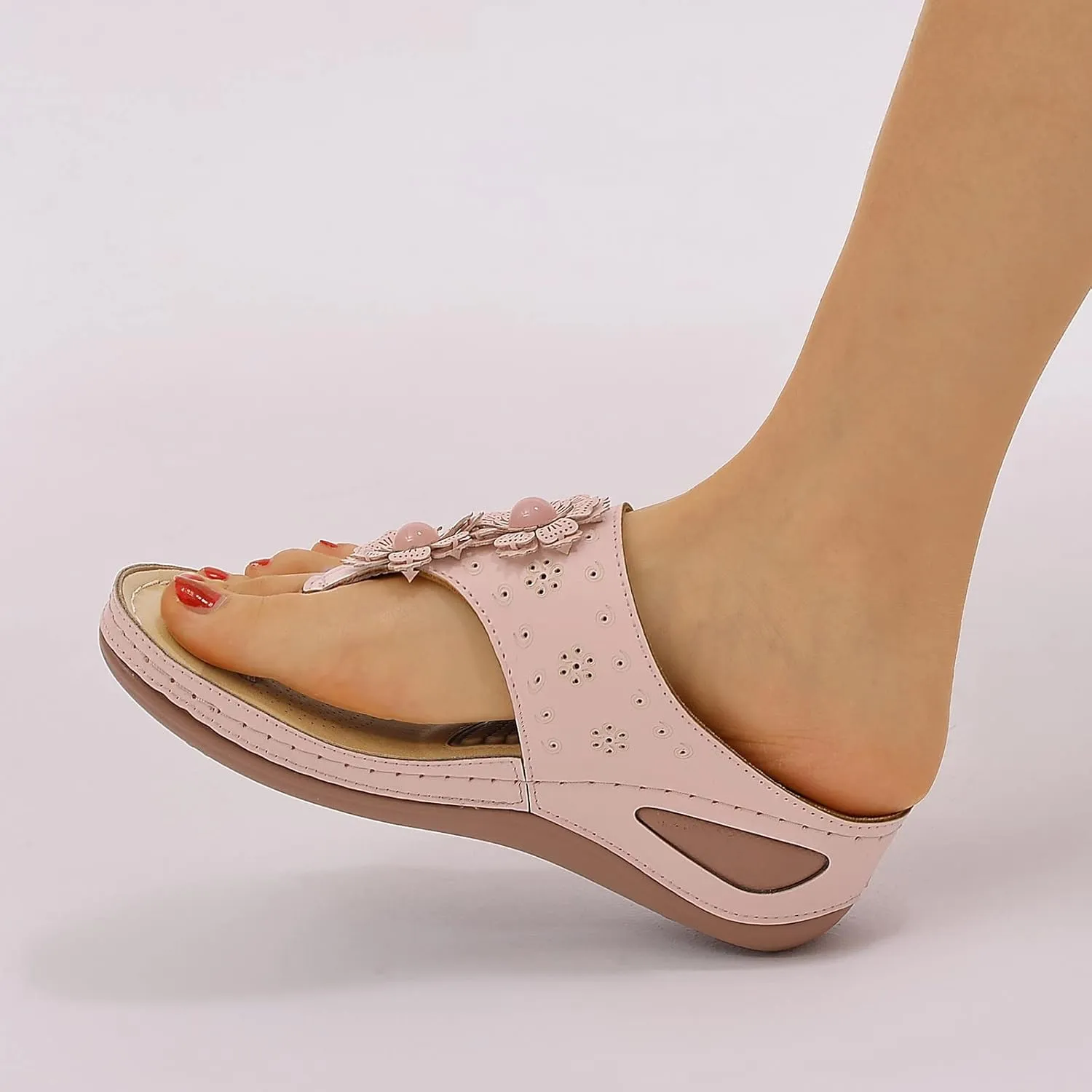 Womens Recovery Sandals with Orthotic Arch Support Comfortable Walking Slides Thick Cushion Footwear for Plantar Fasciitis Summer Outdoor Use