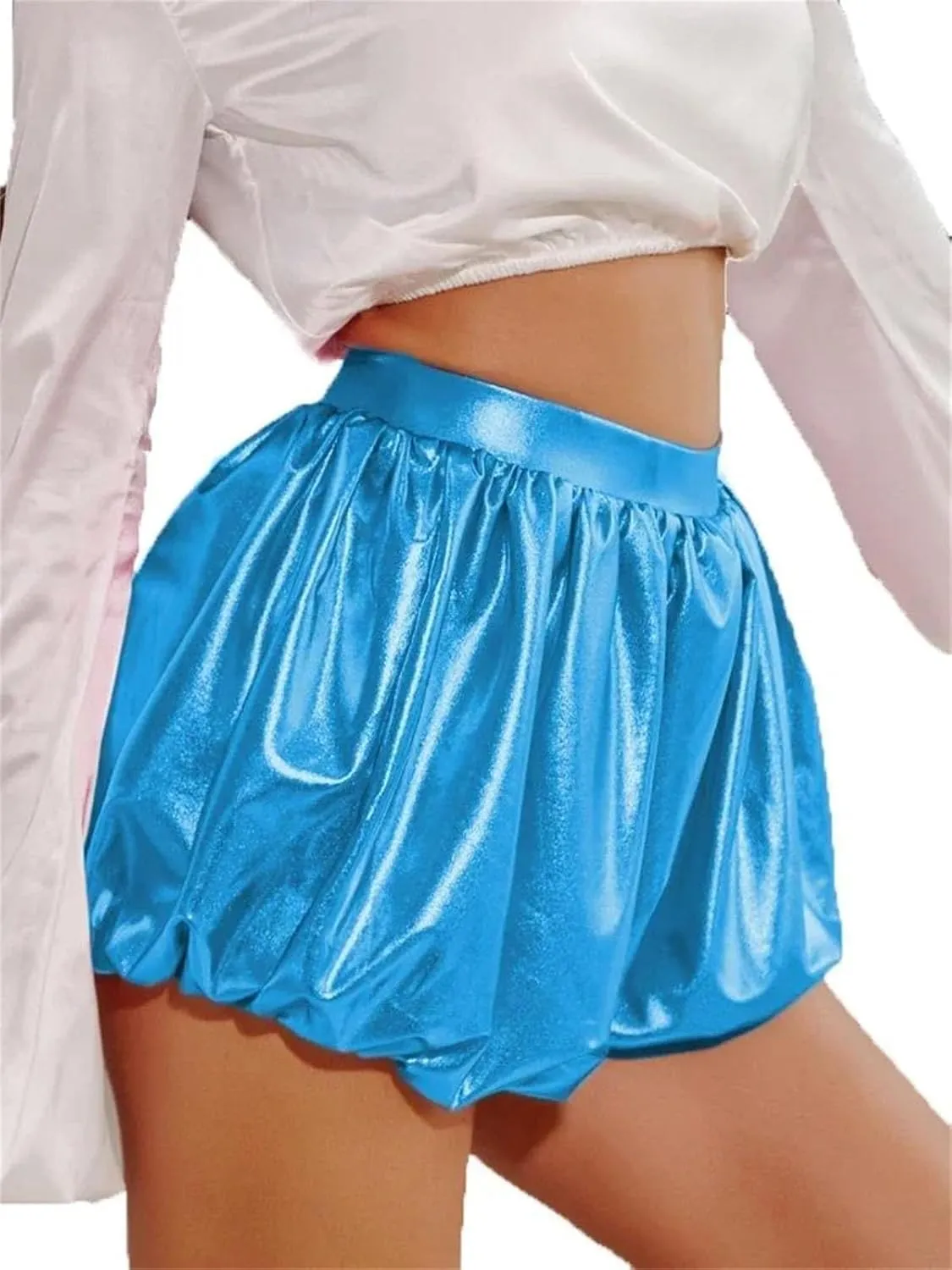Women’s Side-Stripe Faux Leather Shorts Athletic-Inspired with Reflective Tape Sporty Chic