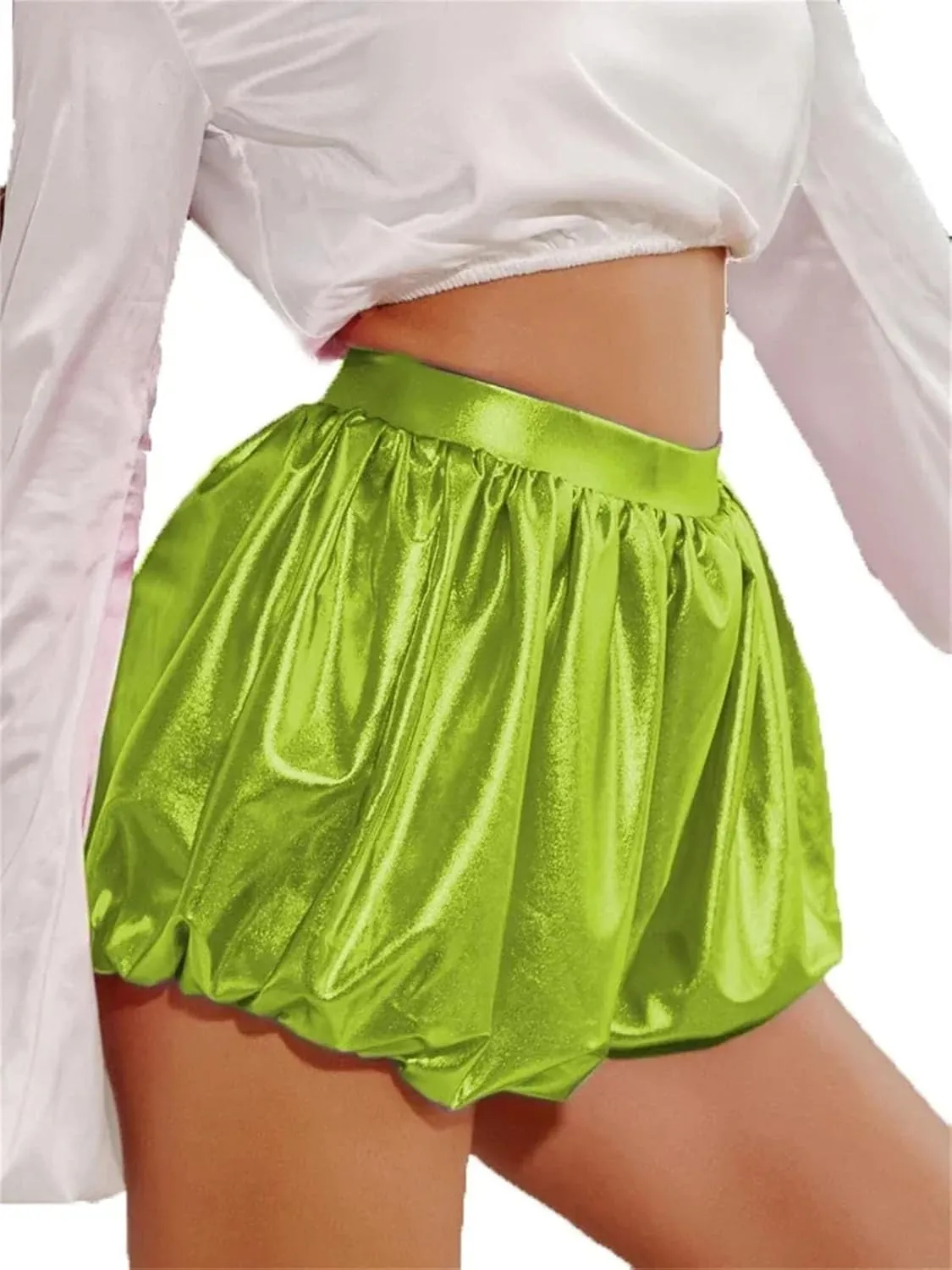 Women’s Side-Stripe Faux Leather Shorts Athletic-Inspired with Reflective Tape Sporty Chic