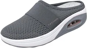 Womens Slip On Clogs and Mules Diabetic Air-Cushion Slip-On Walking Shoes Breathable Slippers Closed Toe Slides Orthopedic Diabetic Shoes with Arch-Support