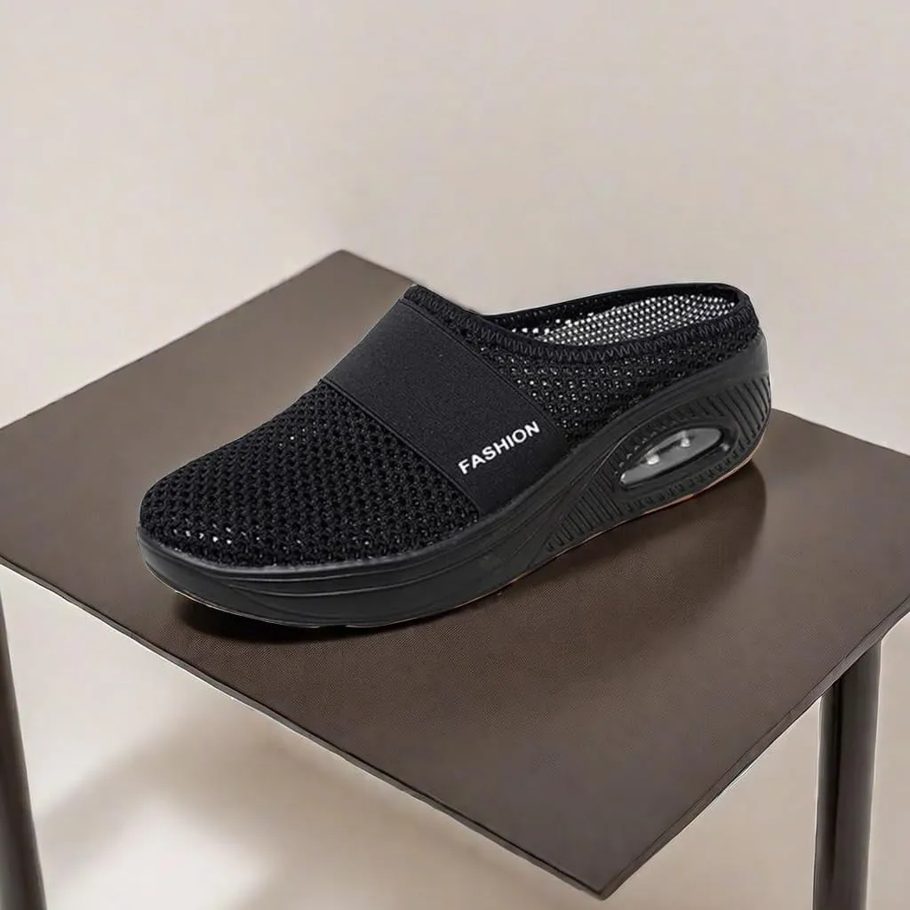 Womens Slip On Clogs and Mules Diabetic Air-Cushion Slip-On Walking Shoes Breathable Slippers Closed Toe Slides Orthopedic Diabetic Shoes with Arch-Support