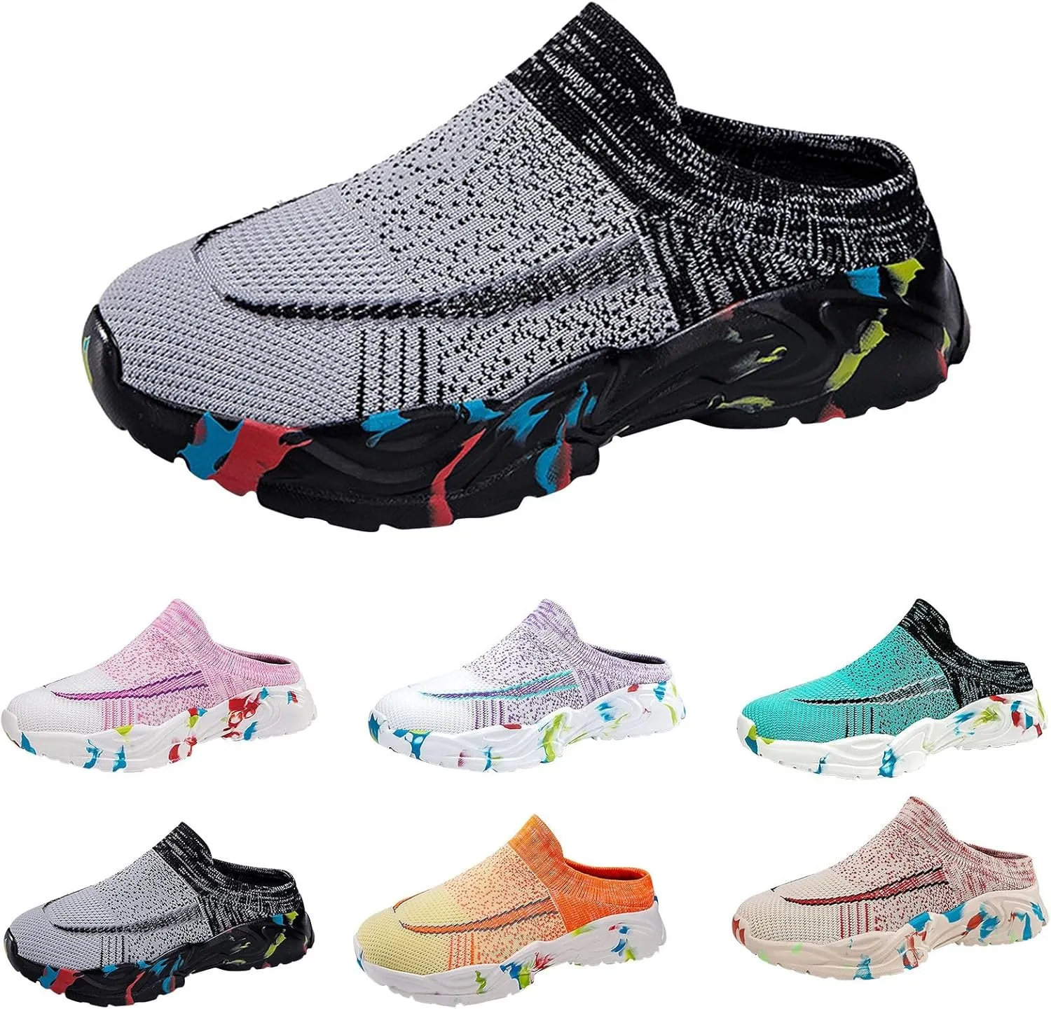 Womens Summer Breathable Mesh Slippers Mens Dress Shoes Mesh Casual Work Shoes White Platform Sneakers Platform Tennis Shoe Cross Trainer Shoe