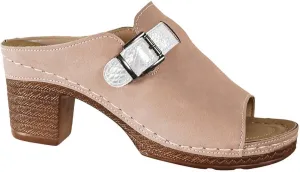 Women's Summer Sandals Comfortable Square Open Toe Heels Sandals Orthopedic Sandal with Arch Support Dressy Casual Mules Fashion Slip On Shoes Breathable Open Back Shoes