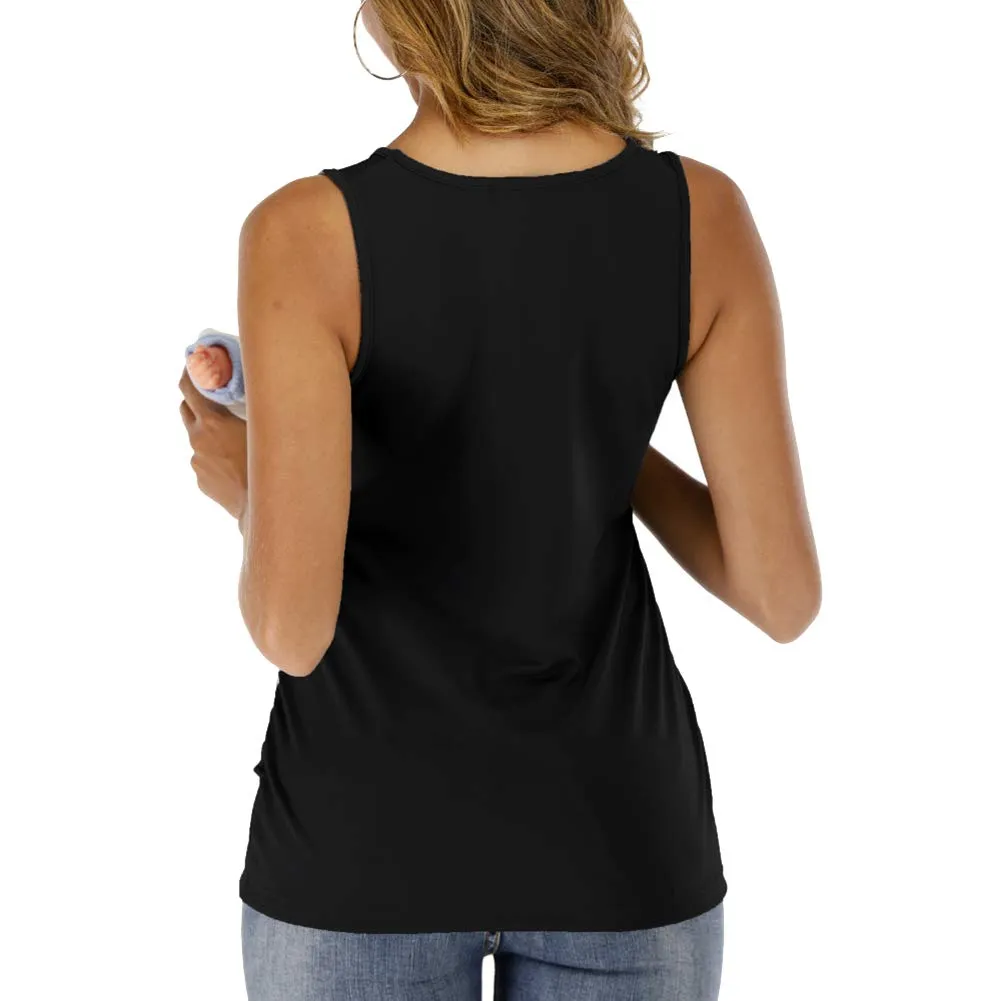 Women's T-Shirts Soothe V Neck Sleeveless Kangaroo Tank Tops (Black,S)