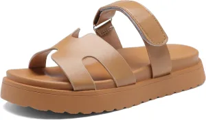 Women's Thick Platform Slide Sandals anti-slip Dressy Slides Sole Open Toe Strap Summer Flats Shoes