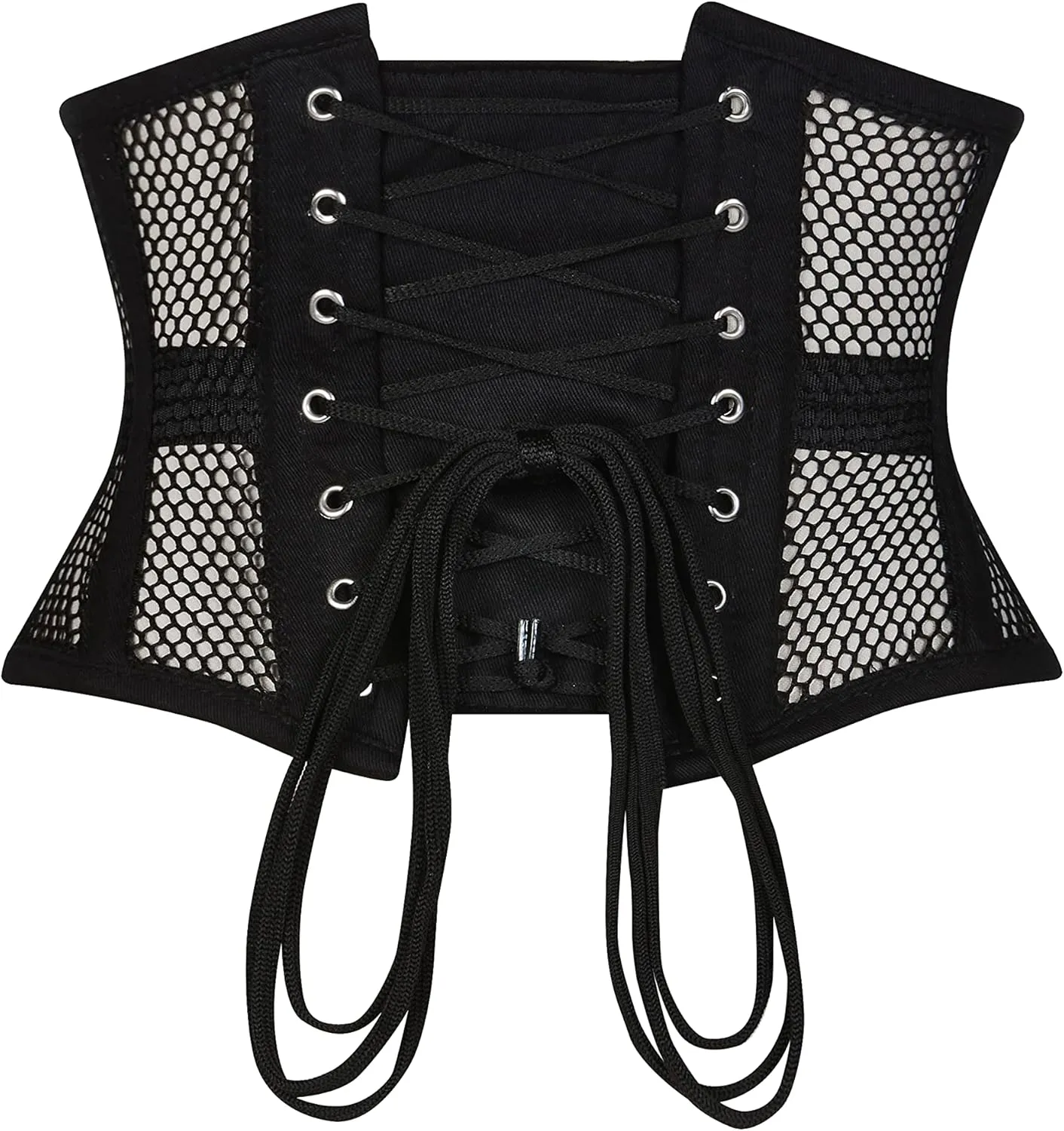 Womens Waist Trainer Cincher Heavy Duty Steel Boned Underbust Waspie Mesh Corset