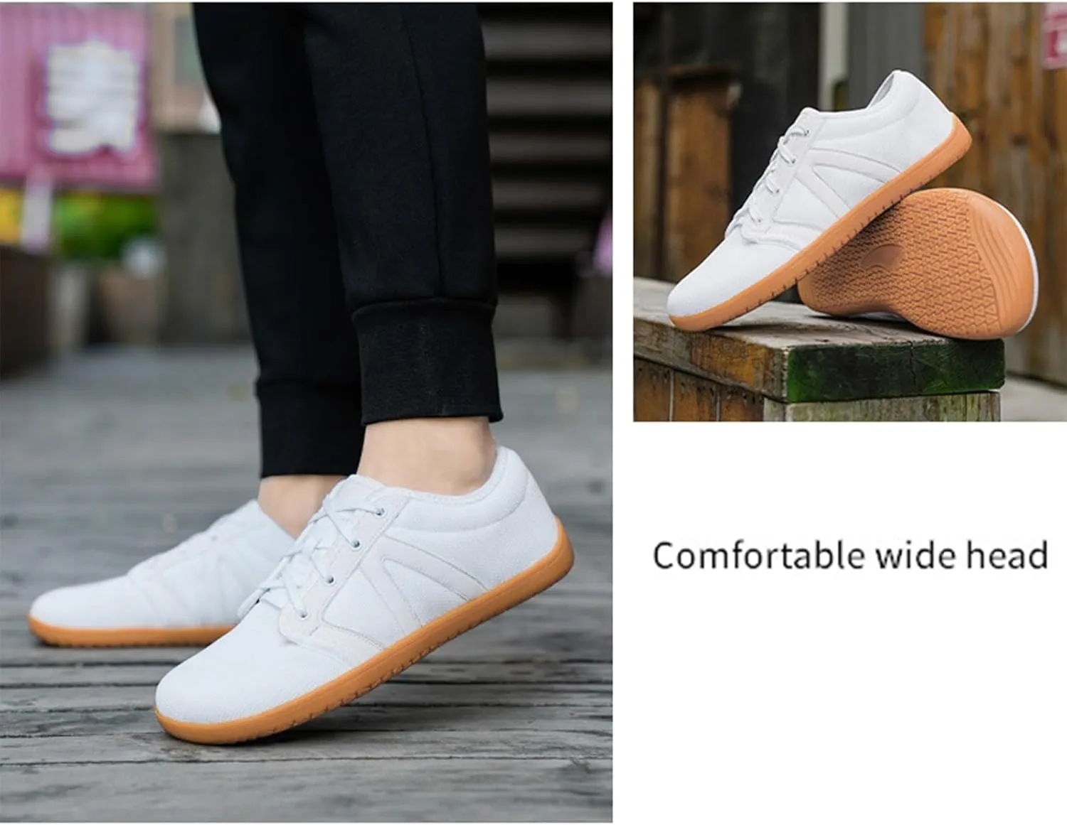 Women's Wide-Toe Barefoot Sneakers Lace-Up Soft-Soled Mesh Breathable Cross-Trainer Lightweight Running Shoes Casual Zero Drop Sole Work Shoes for Unisexy