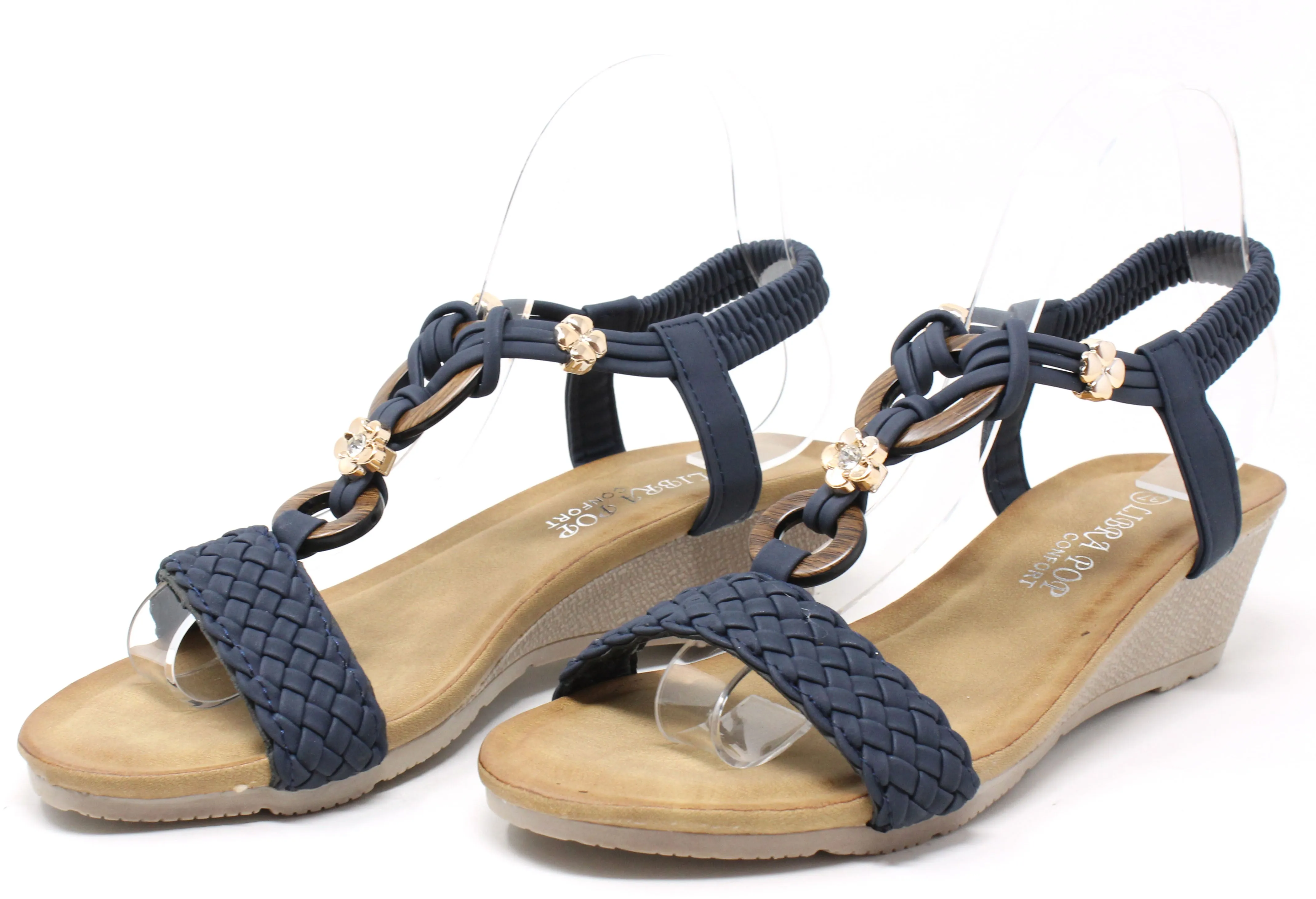Wooden Look Beaded Sandal