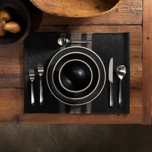 Wool Striped Placemat - Anthracite/Mule
